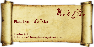 Maller Éda névjegykártya